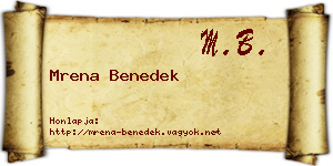 Mrena Benedek névjegykártya
